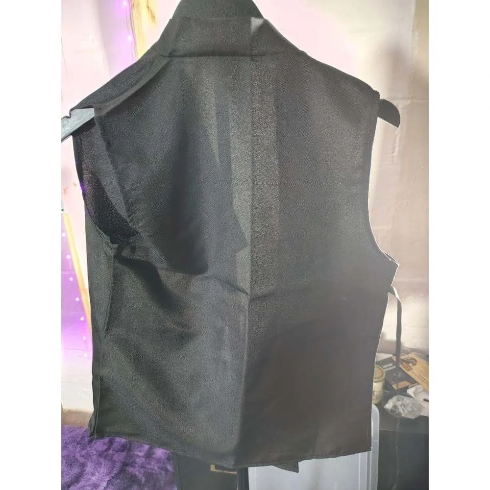 Kids Black Faux Leather Vest‎ Jacket Outfit Set Pants